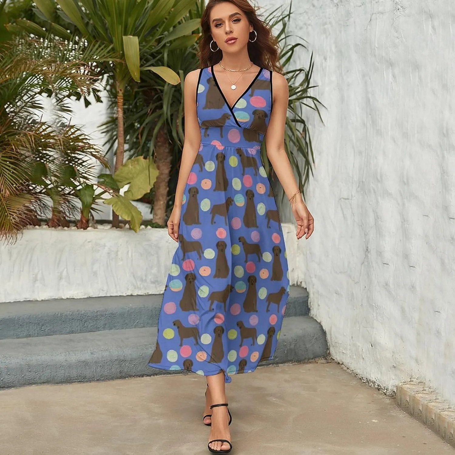 Women's Casual Swing Midi Sun Dress for Party Beach Date