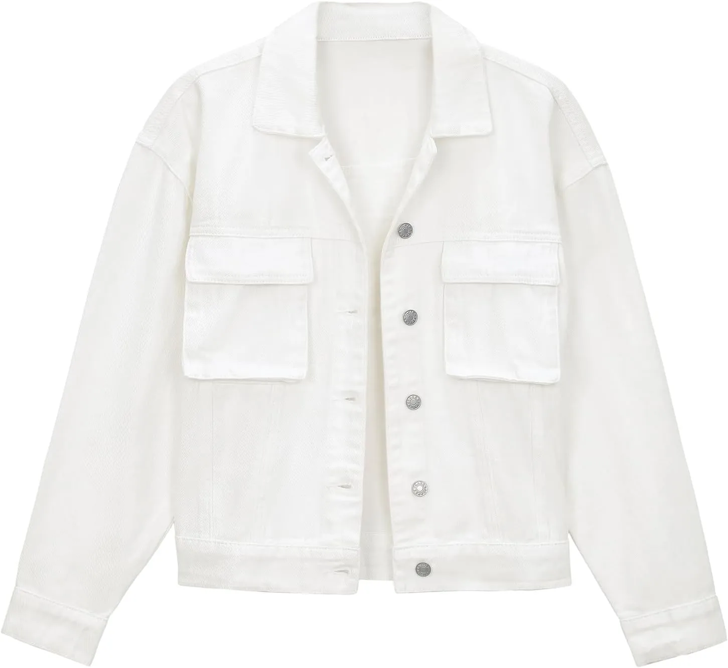 Women's Denim Jacket Button Down Cargo Pockets Casual Denim Shacket Western Outfits 2025 Jean Jackets