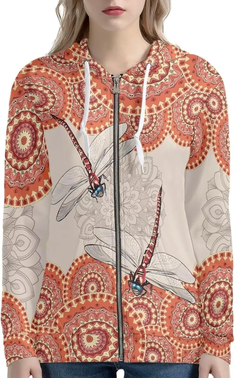 Women's Fashion Hoodies Sweatshirt Teen Girls Zip Up Jacket Long Sleeve Pullover Top XS-5XL