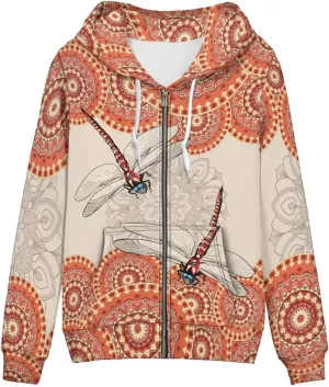Women's Fashion Hoodies Sweatshirt Teen Girls Zip Up Jacket Long Sleeve Pullover Top XS-5XL