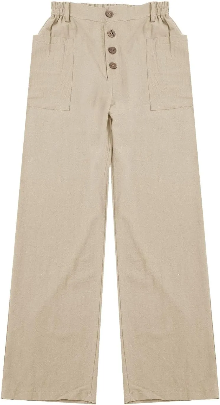 Women's Fashionable Ankle Pants Trendy Cotton Linen Lounge Trouser Versatile Work Home Office Yoga Hiking Casual Pant