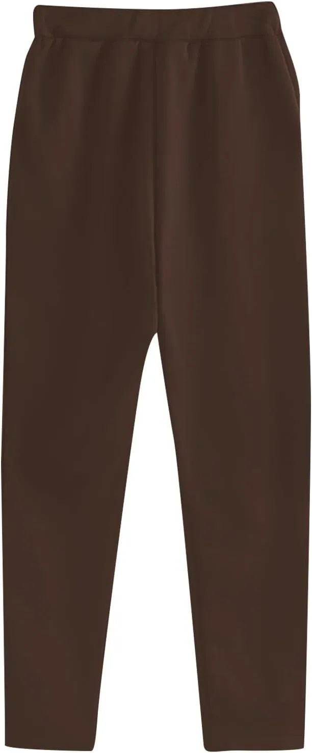 Womens Jogger Casual Sweatpants Trendy High Waisted Active Sport Workout Drawstring Pants Solid Color Lounge Trousers