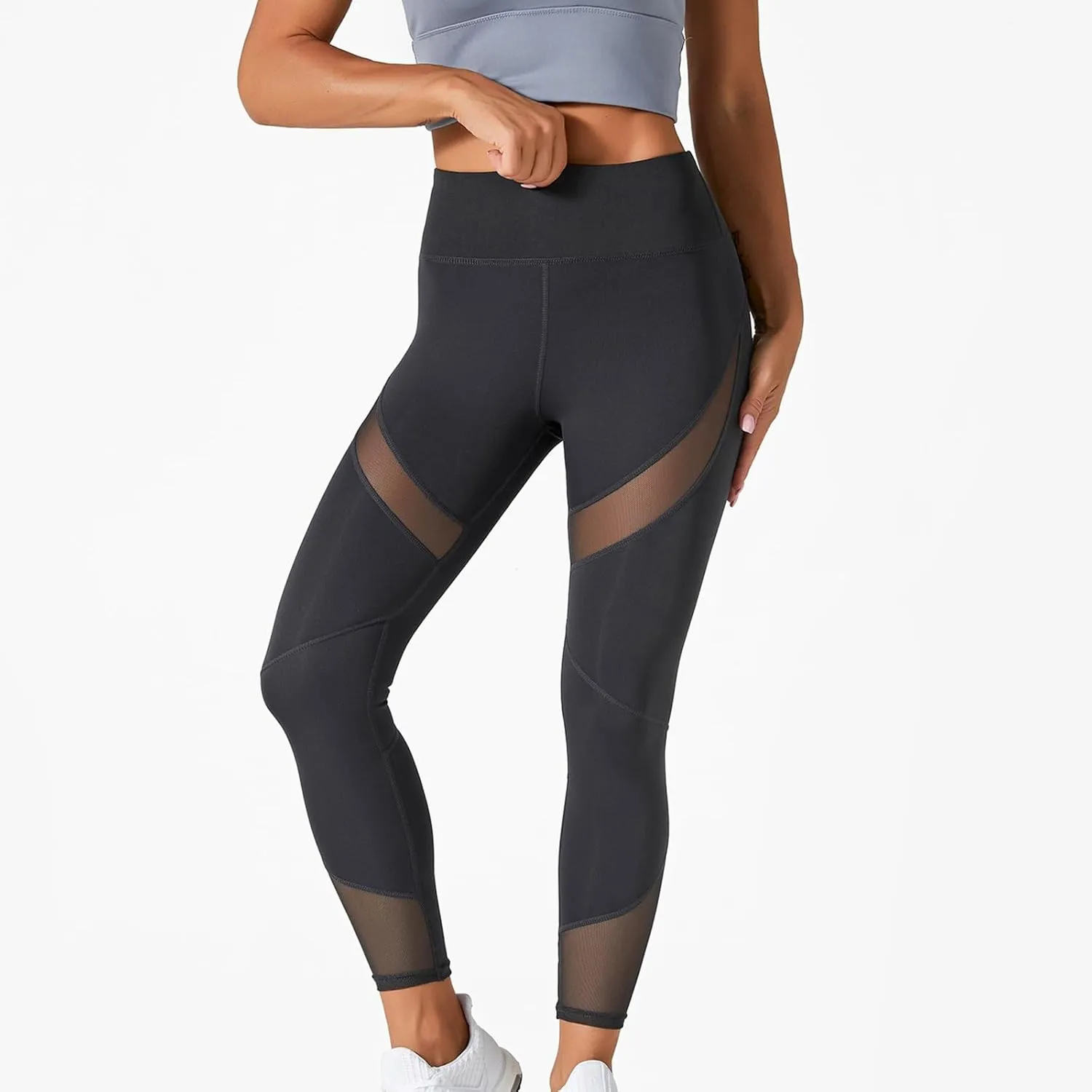 Women's Knit Breathable Yoga Pants Trendy Slim Tight Height Waist Gym Fitness Leggings Park Jogging Casual Sweatpants