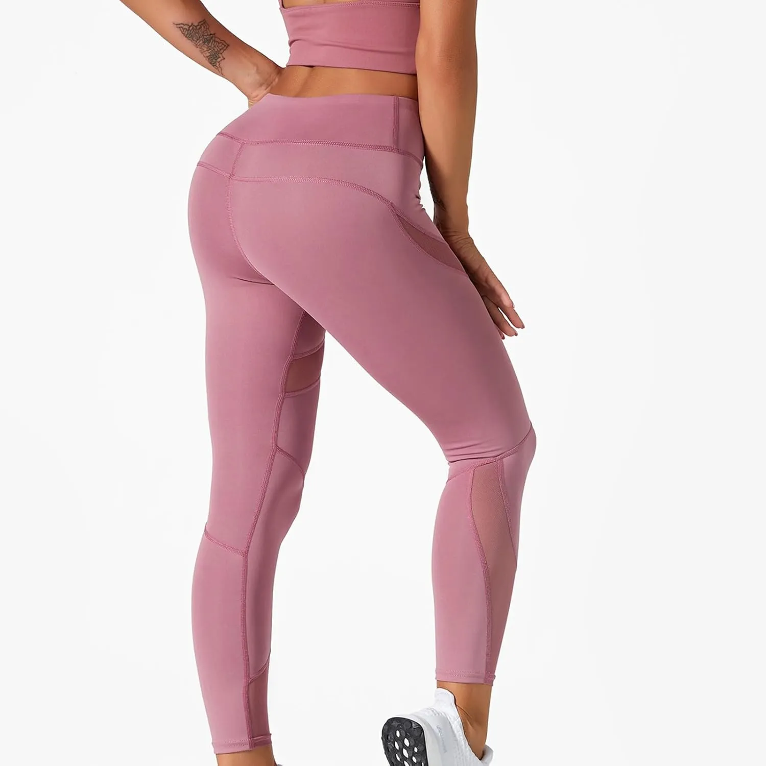 Women's Knit Breathable Yoga Pants Trendy Slim Tight Height Waist Gym Fitness Leggings Park Jogging Casual Sweatpants
