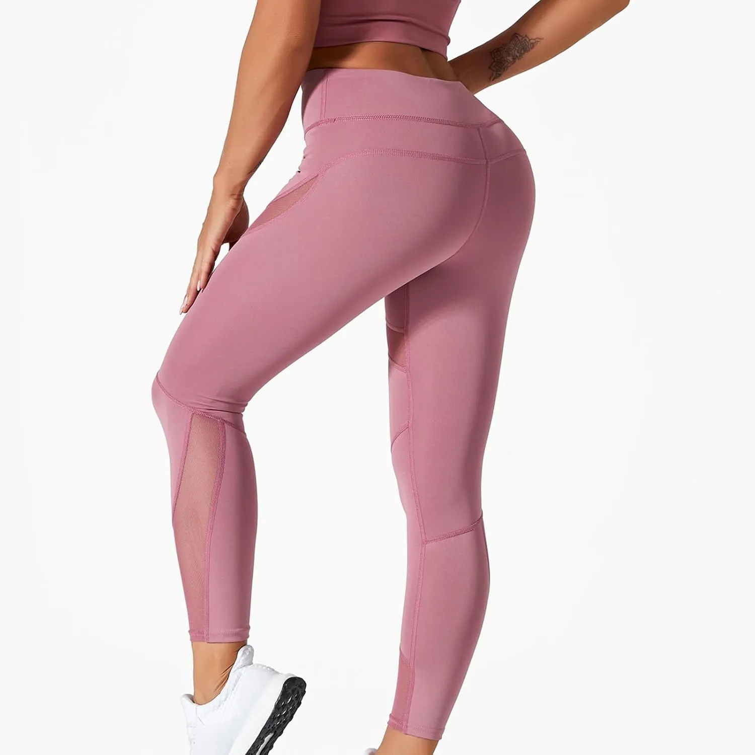 Women's Knit Breathable Yoga Pants Trendy Slim Tight Height Waist Gym Fitness Leggings Park Jogging Casual Sweatpants