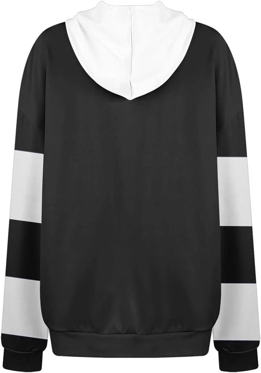 Women's Long sleeves Color Block Hoodie Tops Cute Casual Drawstring Loose Lightweight Tunic Pullover With Pockets