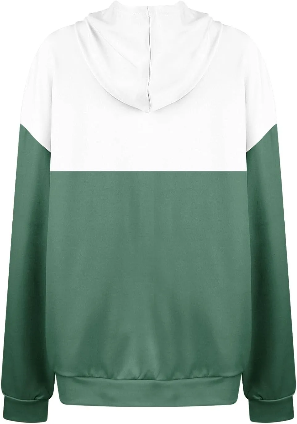 Women's Long sleeves Color Block Hoodie Tops Cute Casual Drawstring Loose Lightweight Tunic Pullover With Pockets
