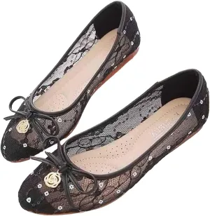 Women's Mesh Flats Casual Slip On Loafers Breathable Comfortable Flat Shoes for Walking Outdoor Leisure Spring