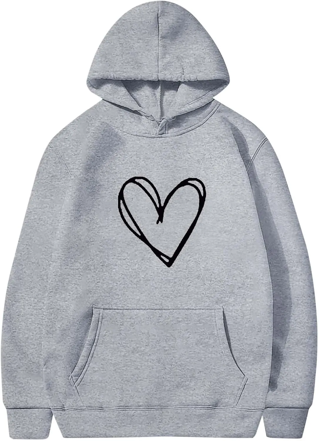 Womens Oversized Hoodie Long Sleeve Love Heart Graphic Preppy Sweatshirt Lightweight Thin Pullover Tops Fall 2024
