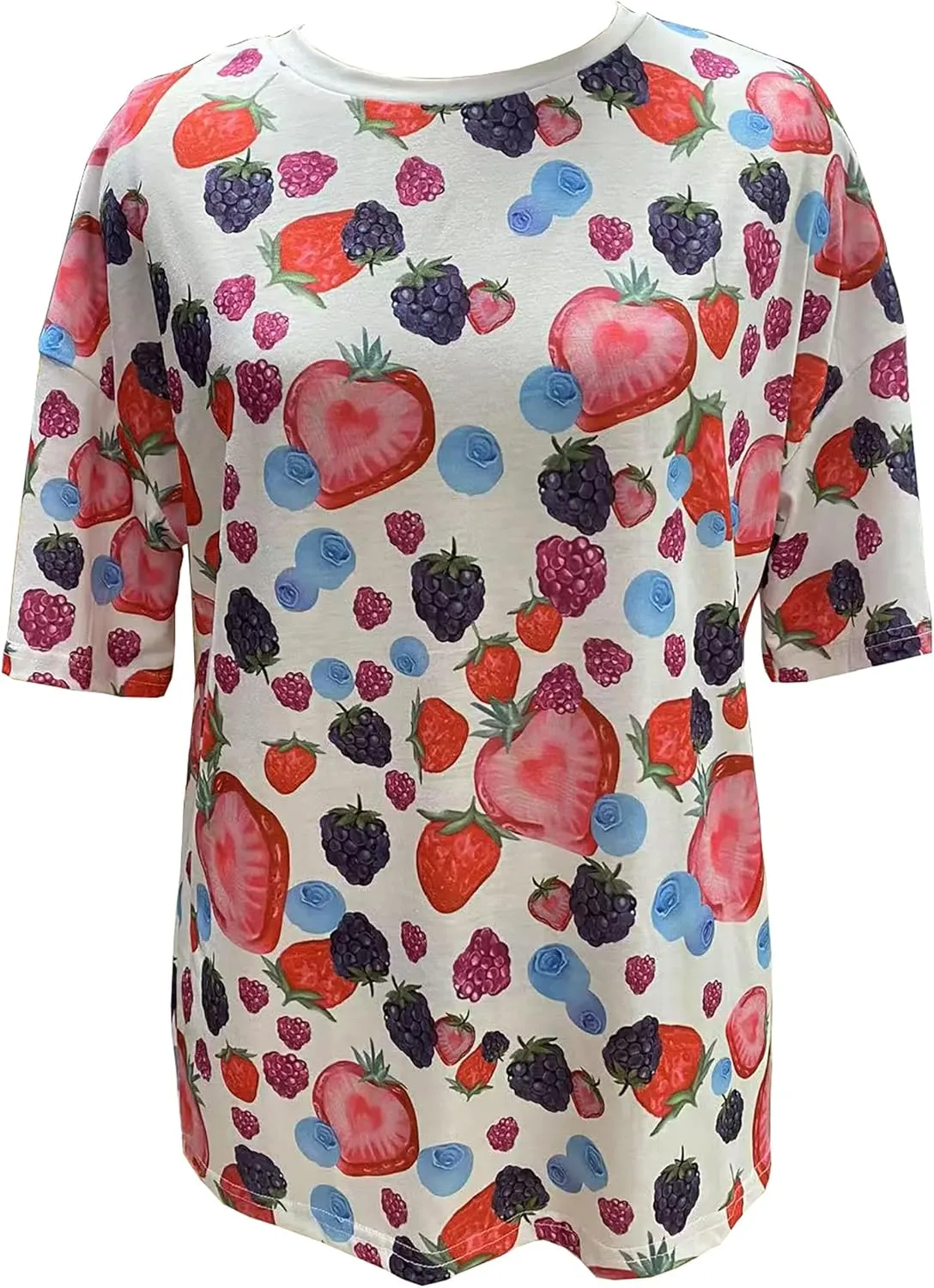 Womens Oversized T Shirts Strawberry Fruit Graphic Tees Summer Casual Loose Beach Vacation 2025 Clothes Tops