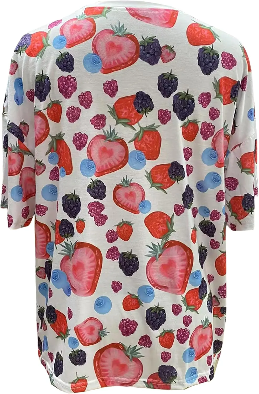 Womens Oversized T Shirts Strawberry Fruit Graphic Tees Summer Casual Loose Beach Vacation 2025 Clothes Tops
