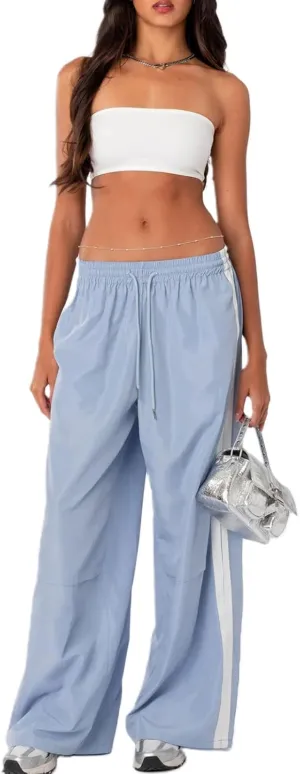 Women's Parachute Pants Casual Loose Elastic Waist Casual Y2K Jogger Outing Sweatpants Streetwear