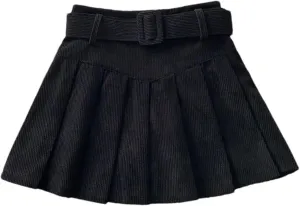 Women's Pleated Mini Skirt  Students Corduroy Solid Color Vintage Slim Fit All-Match Lightweight Golf Skirt