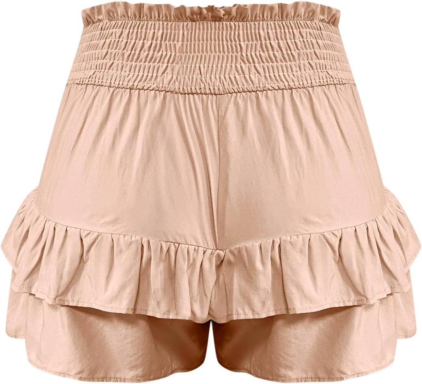Women's Ruffle Flowy Mini Skirts High Waisted Cute Short Skirts Casual Layered Pleated Skirts Weekend Dating Outfit