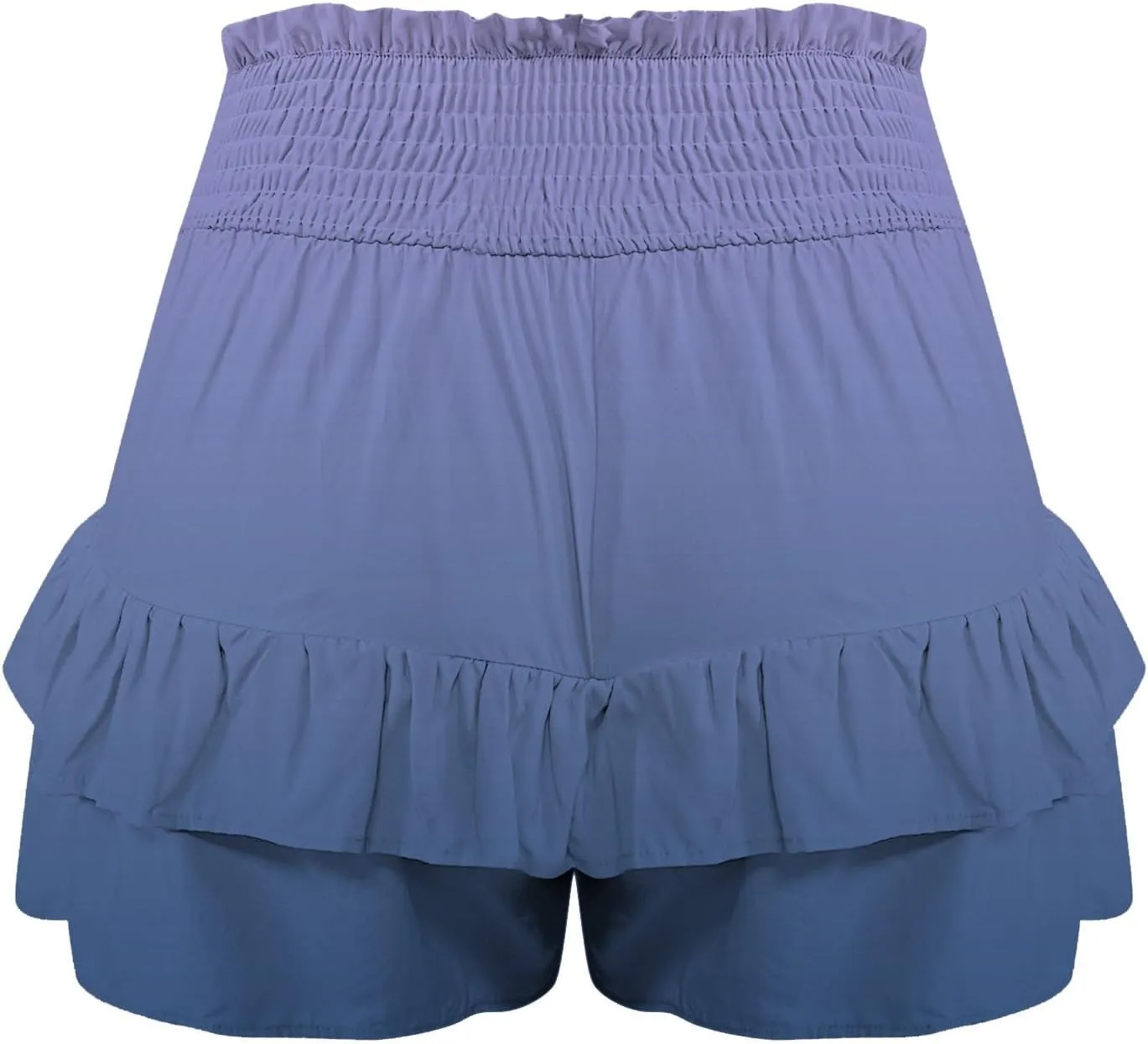 Womens Ruffle Short Skirt 2025 Summer Stretchy Smock Waist Gradient Leisure Skirt Park Workout Casual Yoga Sportswear