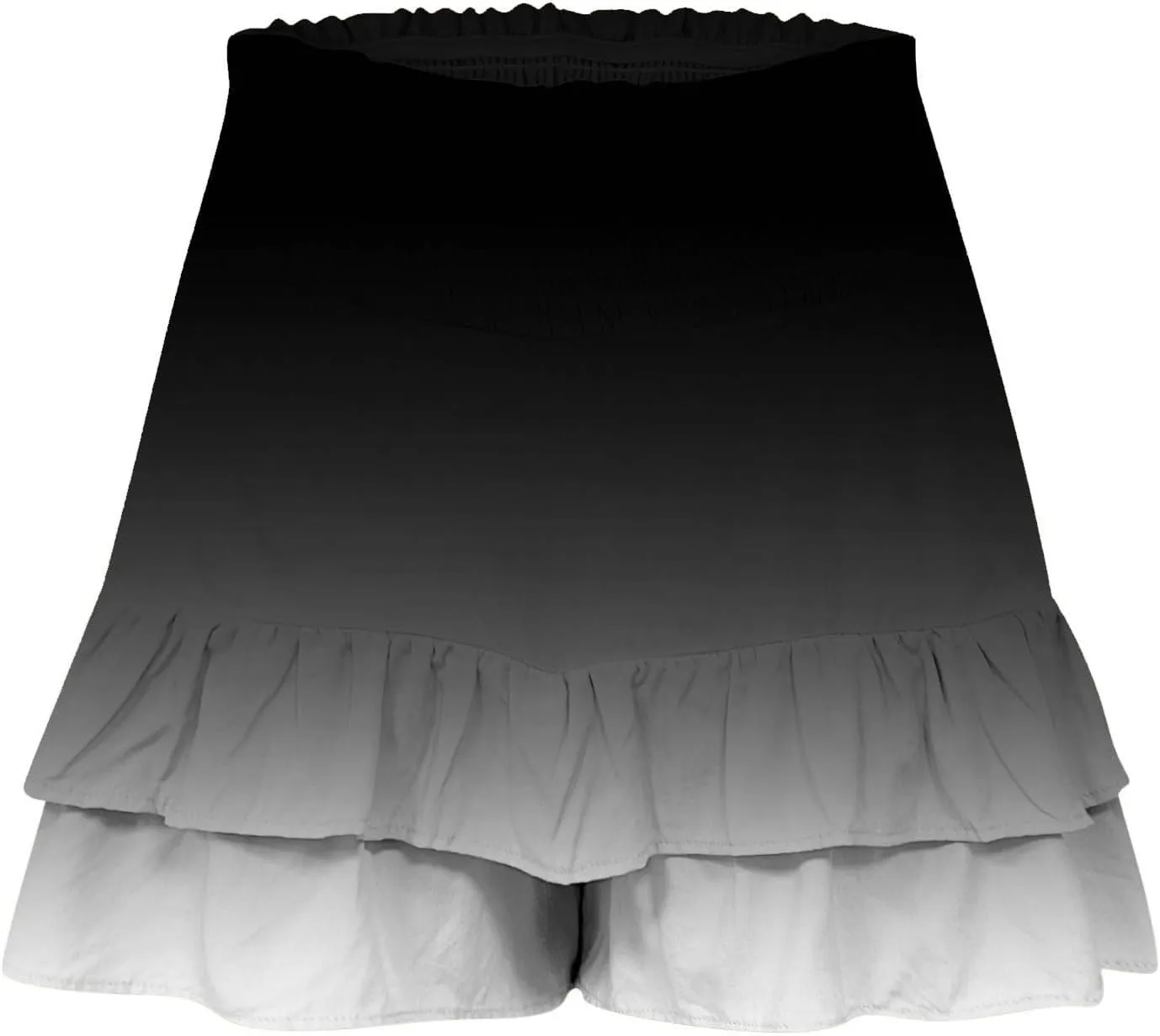 Womens Ruffle Short Skirt 2025 Summer Stretchy Smock Waist Gradient Leisure Skirt Park Workout Casual Yoga Sportswear