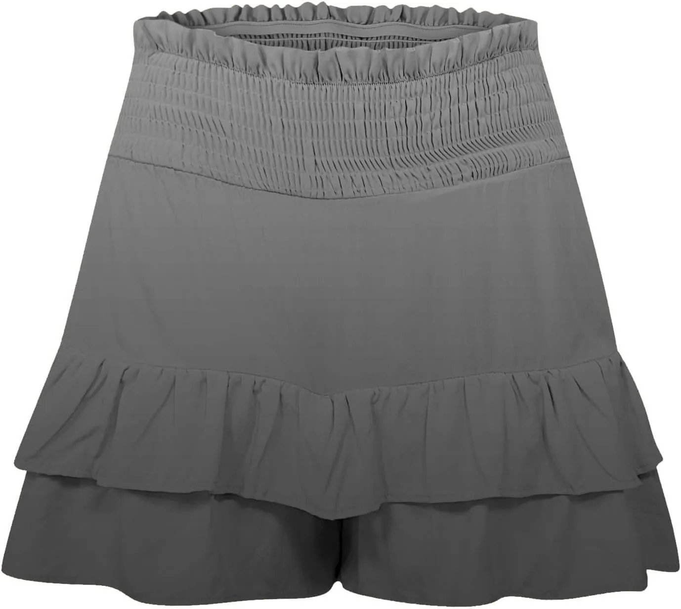 Womens Ruffle Short Skirt 2025 Summer Stretchy Smock Waist Gradient Leisure Skirt Park Workout Casual Yoga Sportswear