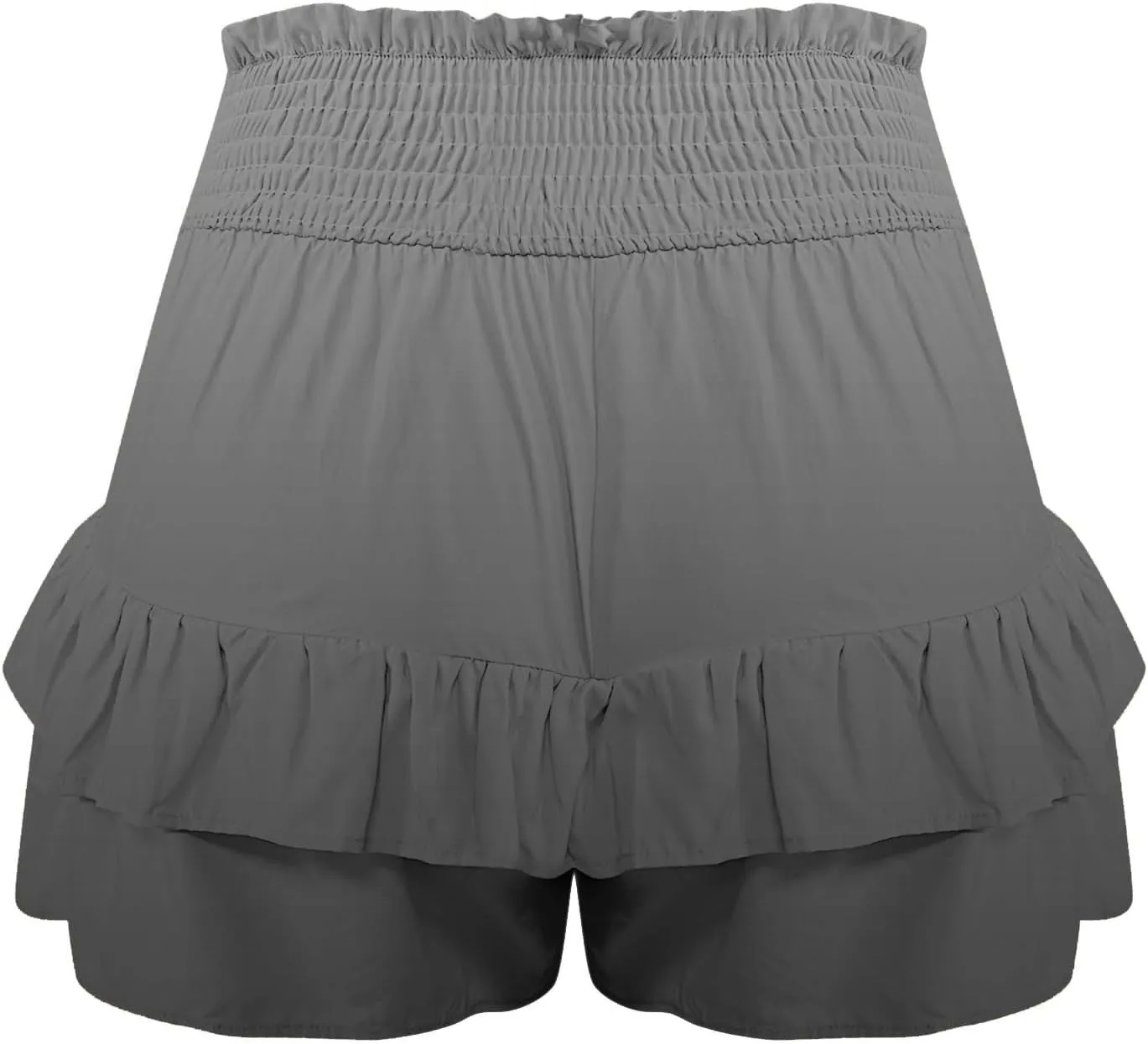 Womens Ruffle Short Skirt 2025 Summer Stretchy Smock Waist Gradient Leisure Skirt Park Workout Casual Yoga Sportswear