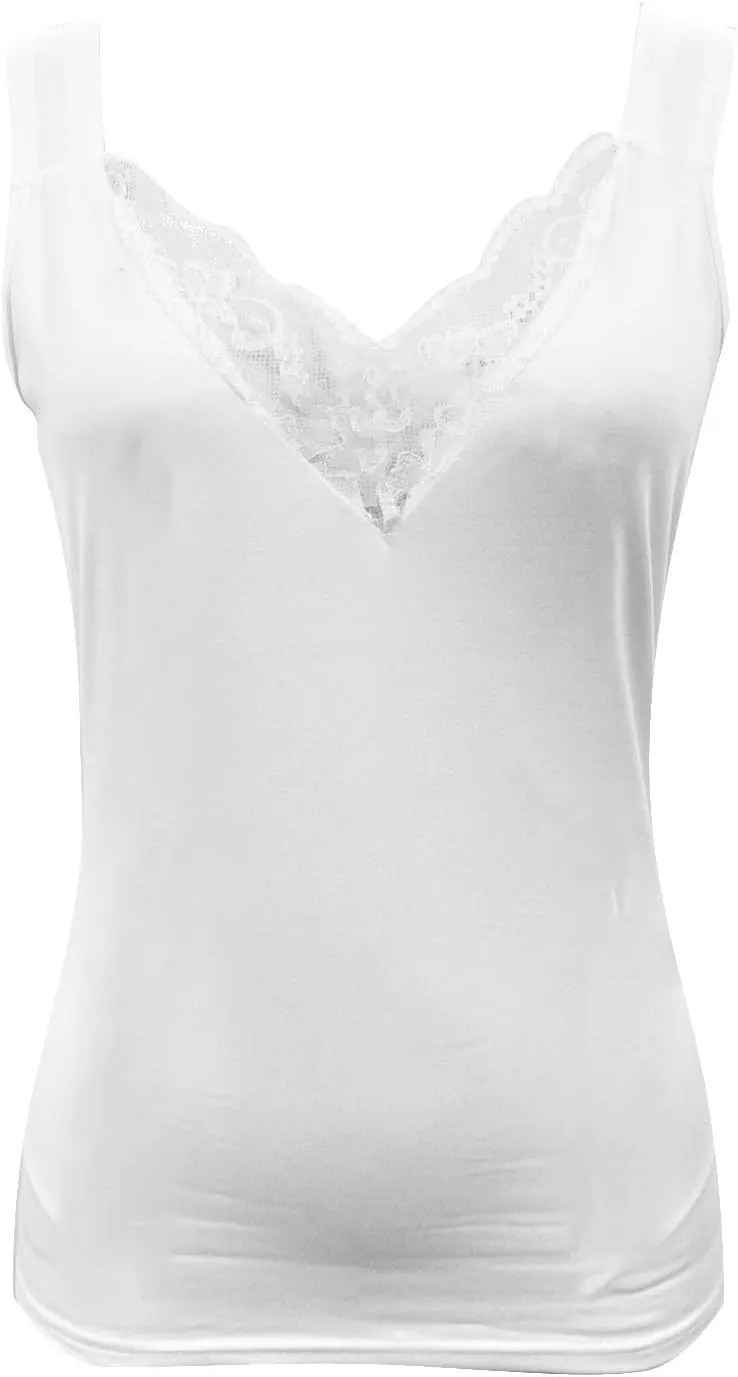 Women's Sexy Lace Camisole Tank Tops 2025 Summer V Neck Solid Color Vest Slim Fit Seamless Shirts