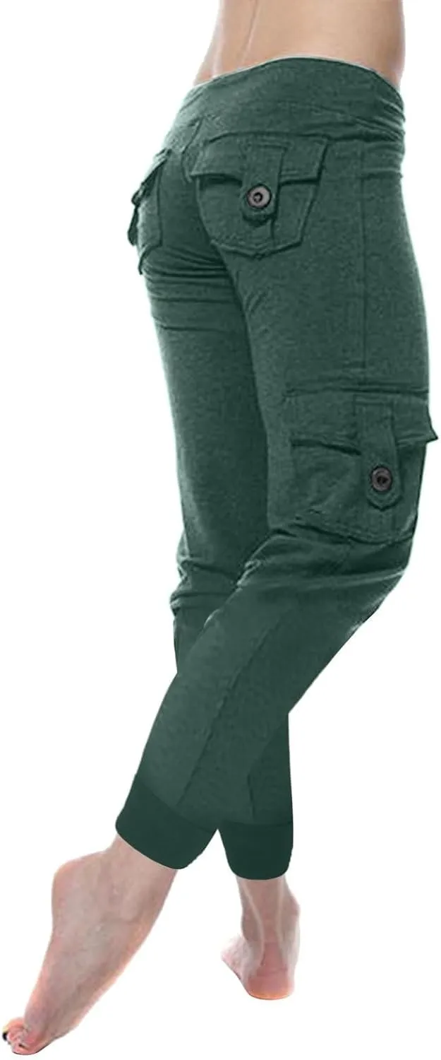 Women's Stretch High Waist Yoga Pant Trendy Daily Home Lounge Gym Fitness Sweatpants Office Work Dress Casual Trouser