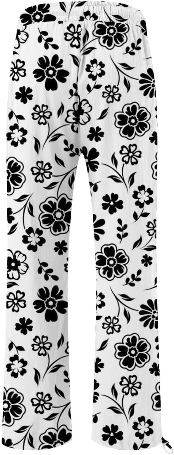 Womens Tie Dye Palazzo Pants Stylish Summer Vacation Beach Boho Flowy Casual Trouser Wide-Leg Stretchy Waistband Pant
