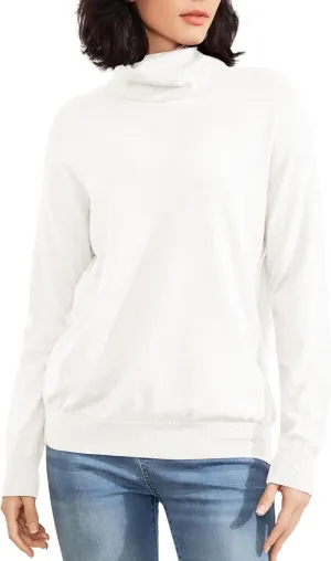 Women's Turtleneck Sweater Long Sleeve Lightweight Pullover Knit Tops