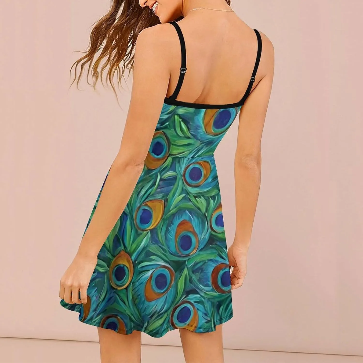 Women's U-Neck Sleeveless Loose Comfy Swing Sundress for Party Beach Date