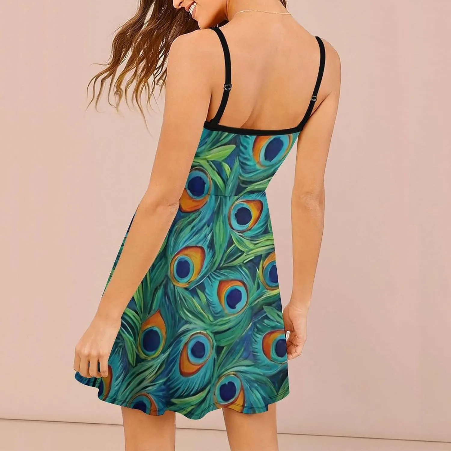 Women's U-Neck Sleeveless Loose Comfy Swing Sundress for Party Beach Date