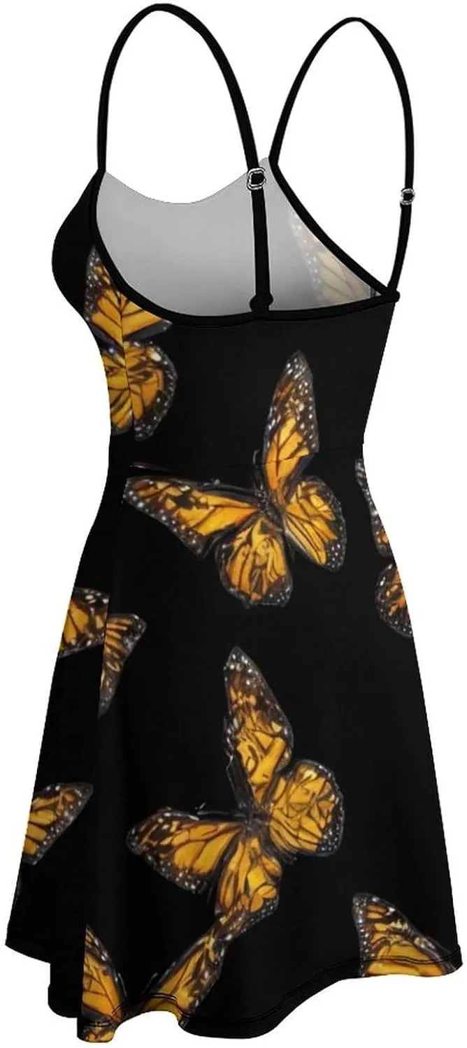 Women's U-Neck Sleeveless Swing Midi Sun Dress for Vacation Party Wedding