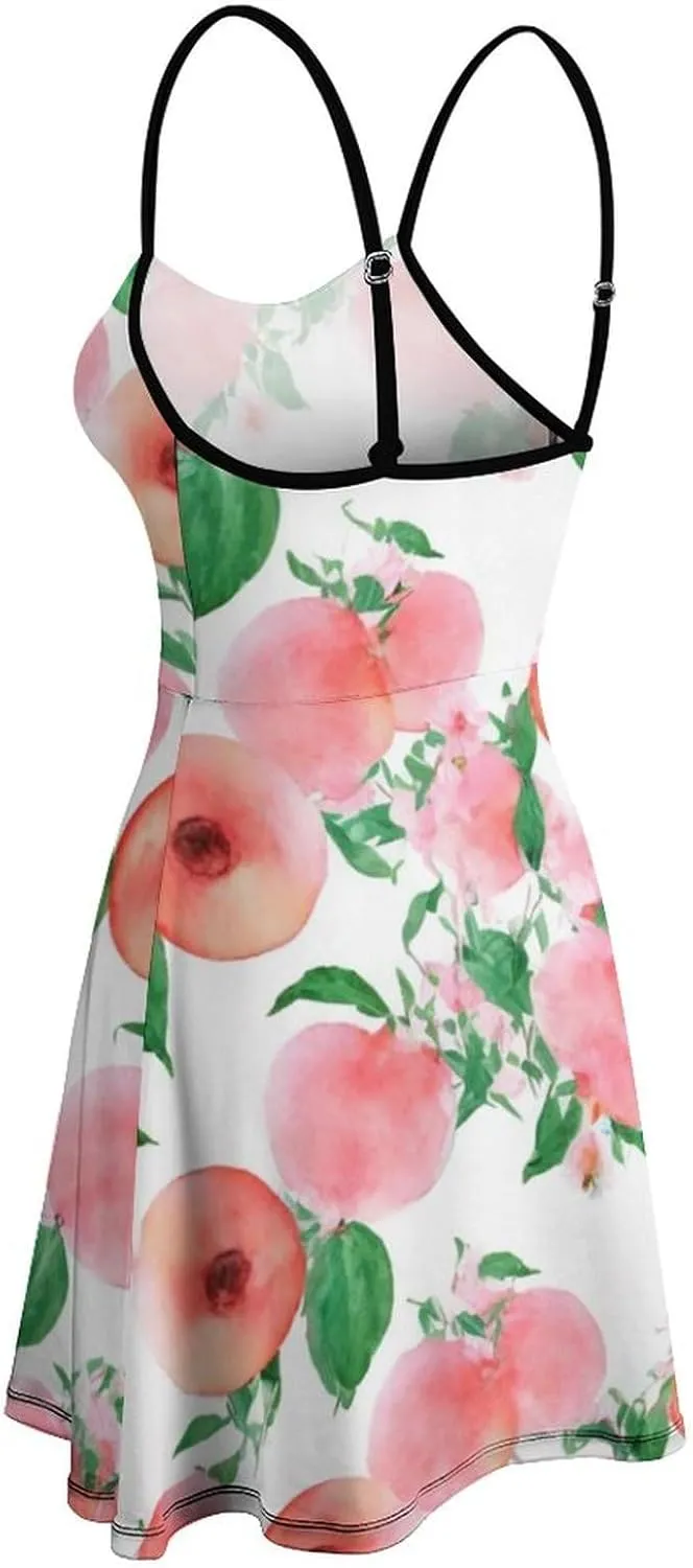 Women's U-Neck Sleeveless Swing Midi Sun Dress for Vacation Party Wedding