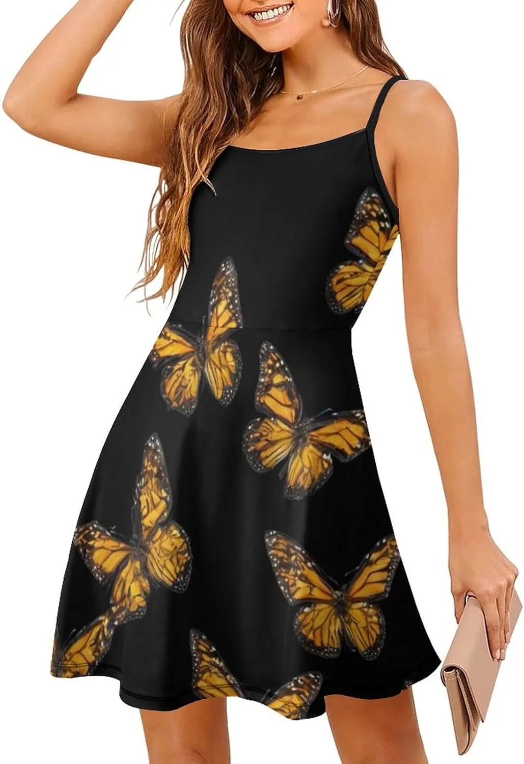 Women's U-Neck Sleeveless Swing Midi Sun Dress for Vacation Party Wedding