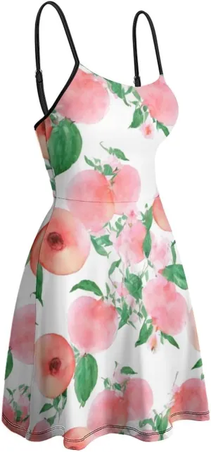 Women's U-Neck Sleeveless Swing Midi Sun Dress for Vacation Party Wedding