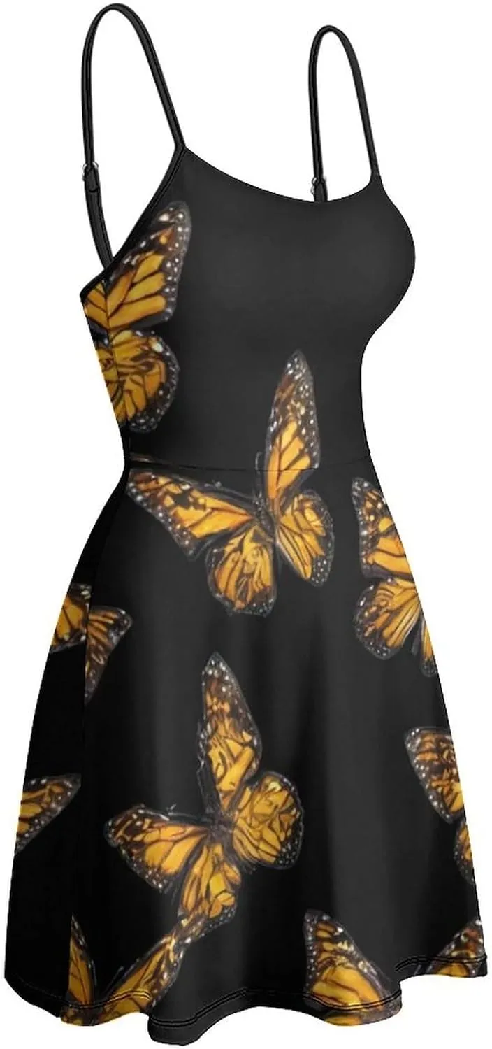 Women's U-Neck Sleeveless Swing Midi Sun Dress for Vacation Party Wedding