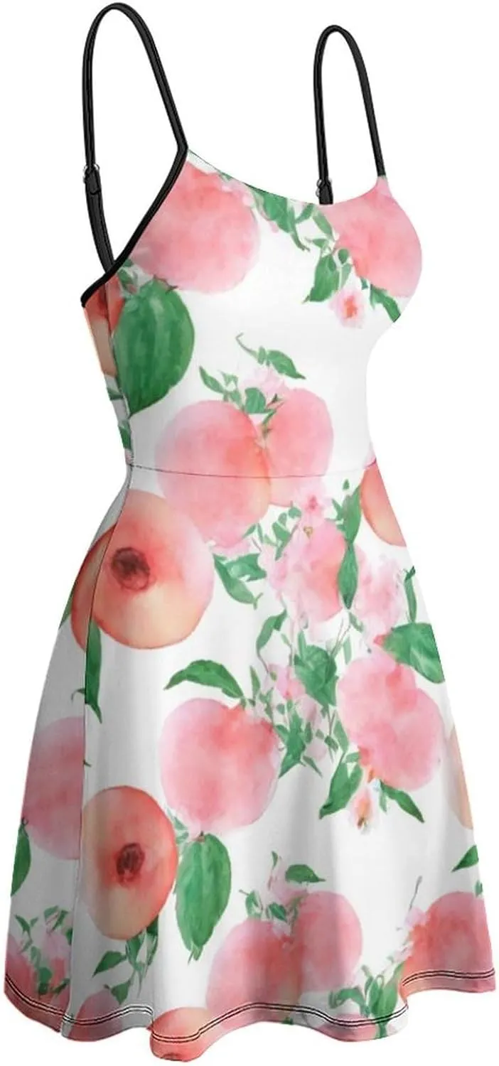 Women's U-Neck Sleeveless Swing Midi Sun Dress for Vacation Party Wedding