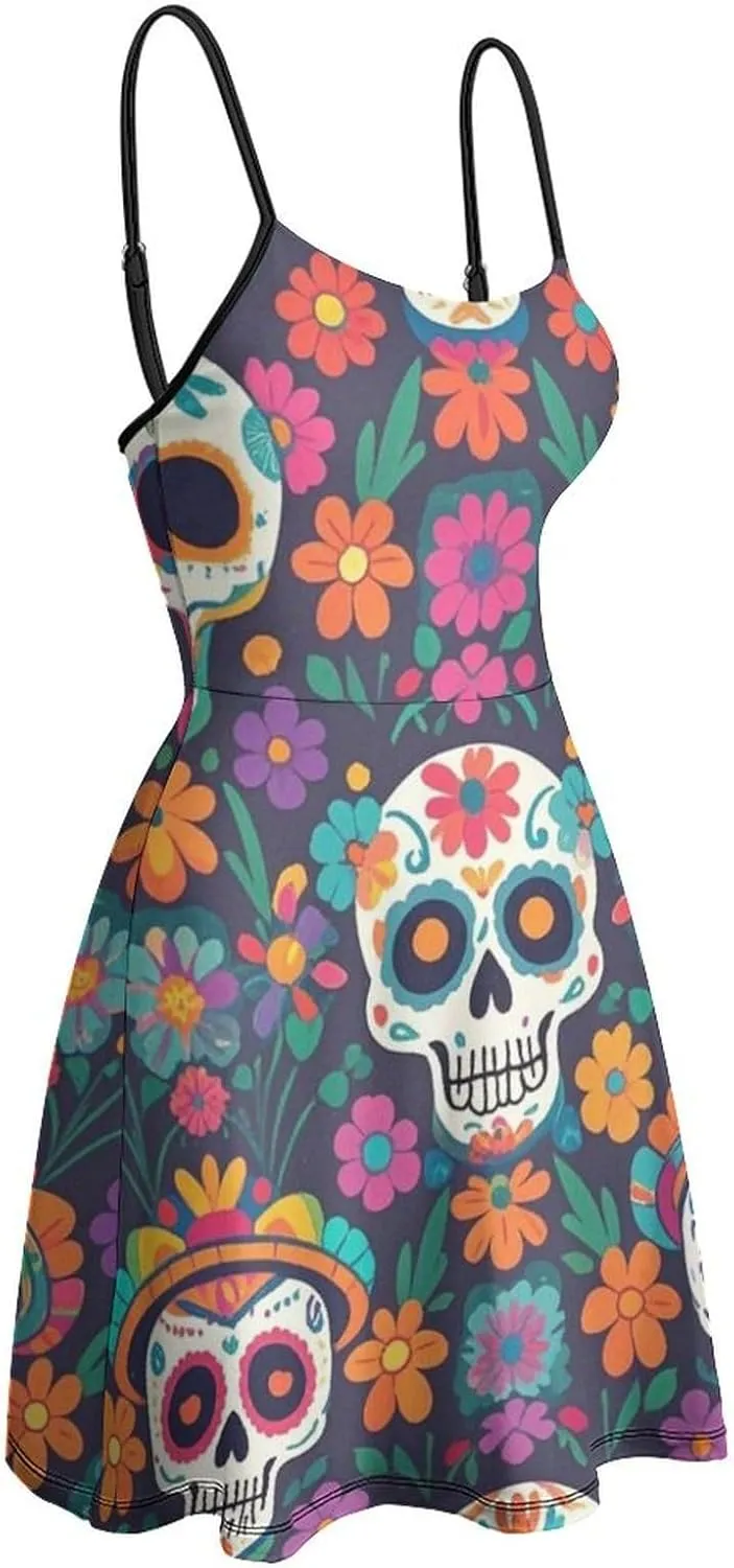 Women's V-Neck Sleeveless Loose Comfy Swing Sundress for Party Beach Date