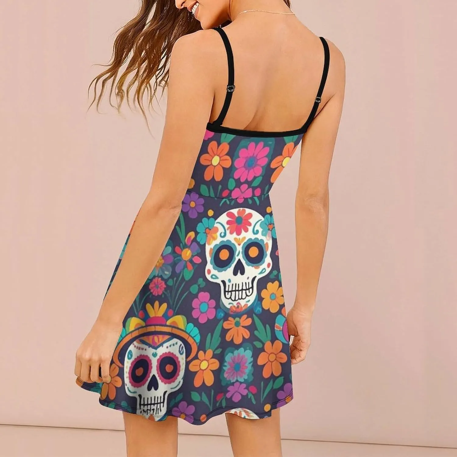Women's V-Neck Sleeveless Loose Comfy Swing Sundress for Party Beach Date