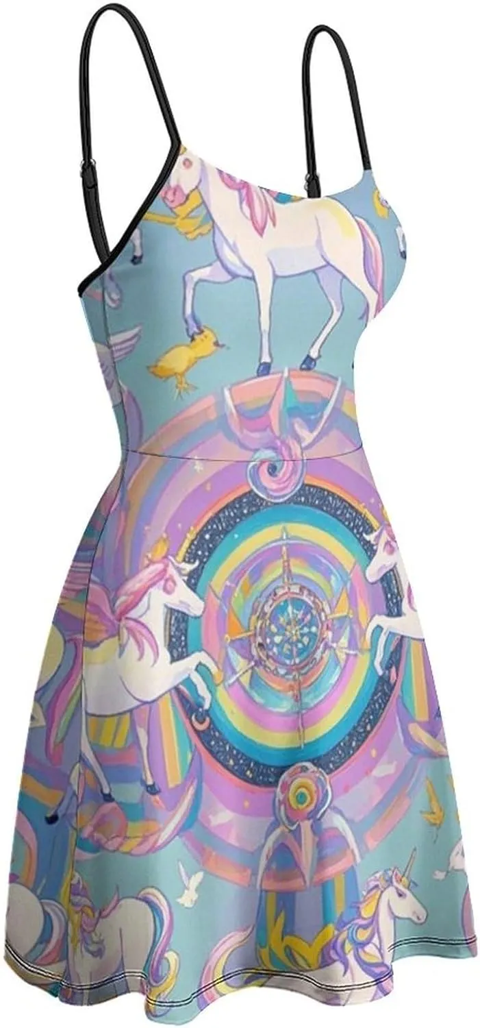 Women's V-Neck Sleeveless Loose Comfy Swing Sundress for Party Beach Date