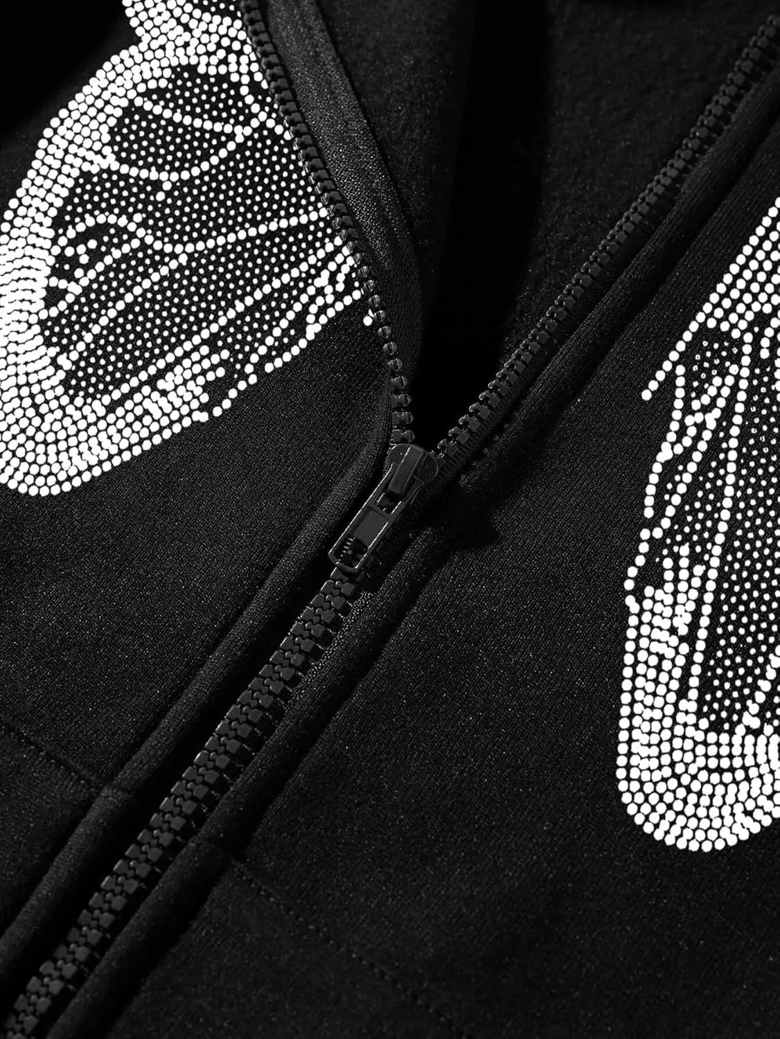 Women's Y2K Zip Up Hoodie Grunge Butterfly Print Sweatshirt Graphic Oversized Vintage Jacket with Pocket Clothing
