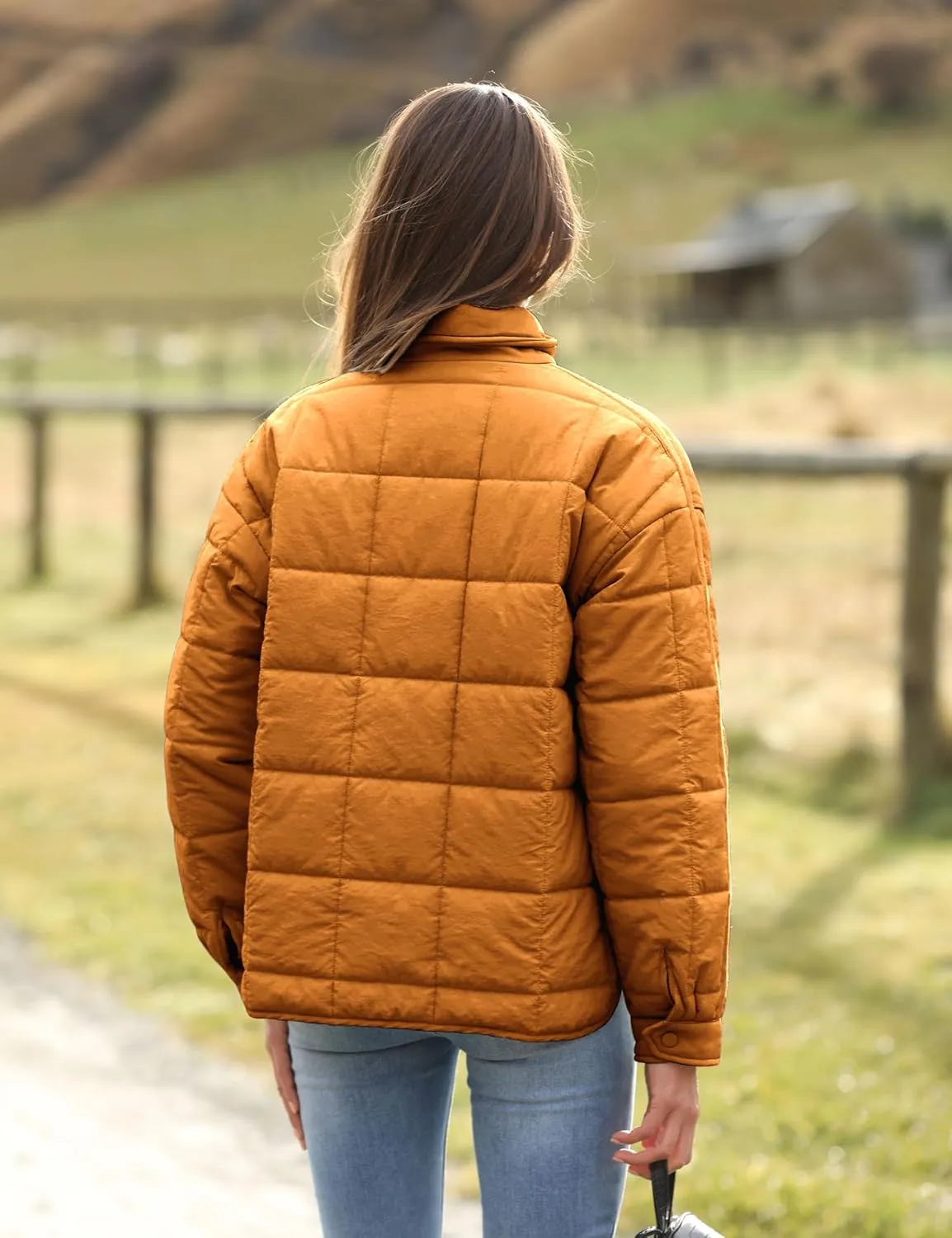 Xiaoxuemeng Womens Quilted Puffer Jacket Zip Up Lightweight Padded Coat Outwear