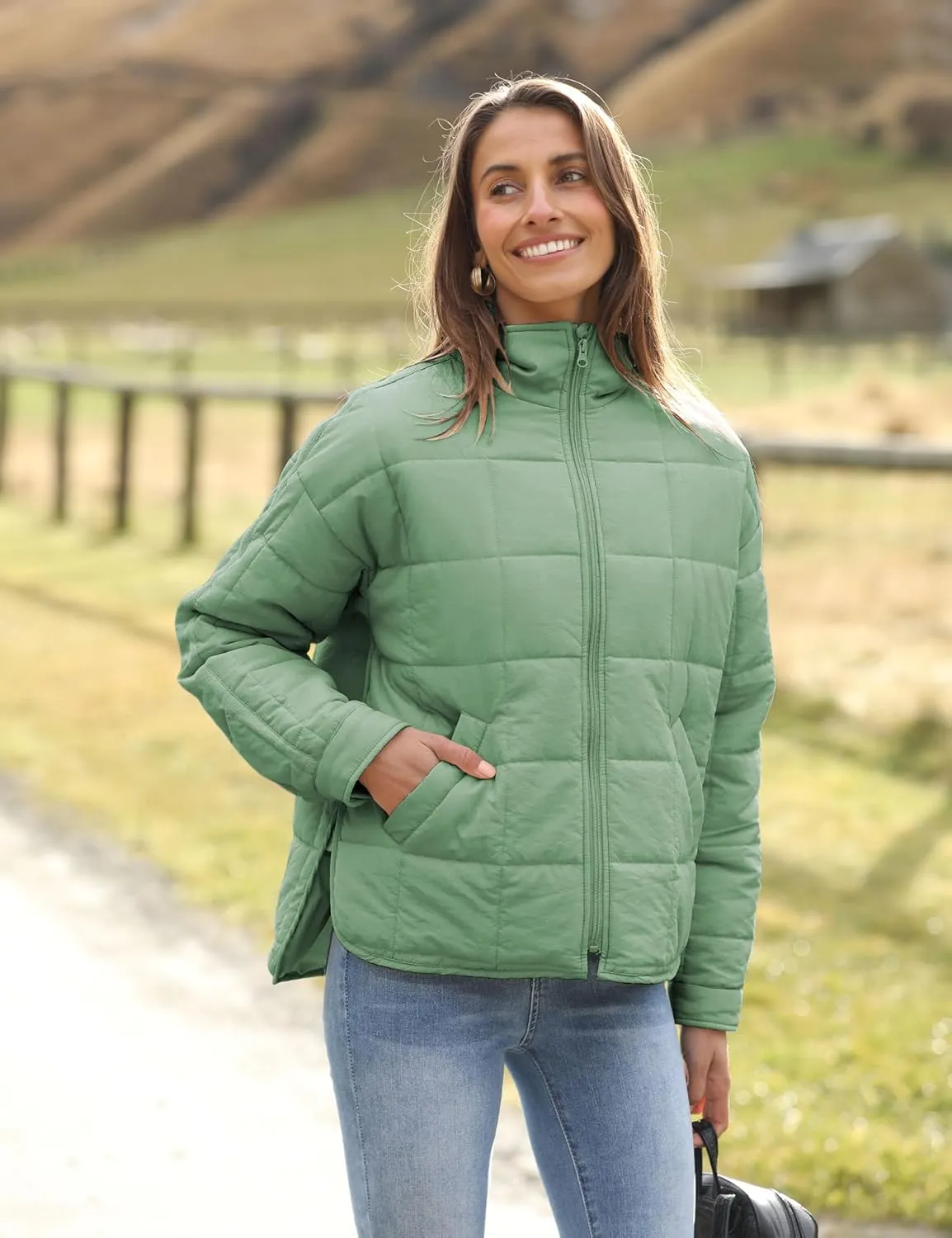 Xiaoxuemeng Womens Quilted Puffer Jacket Zip Up Lightweight Padded Coat Outwear