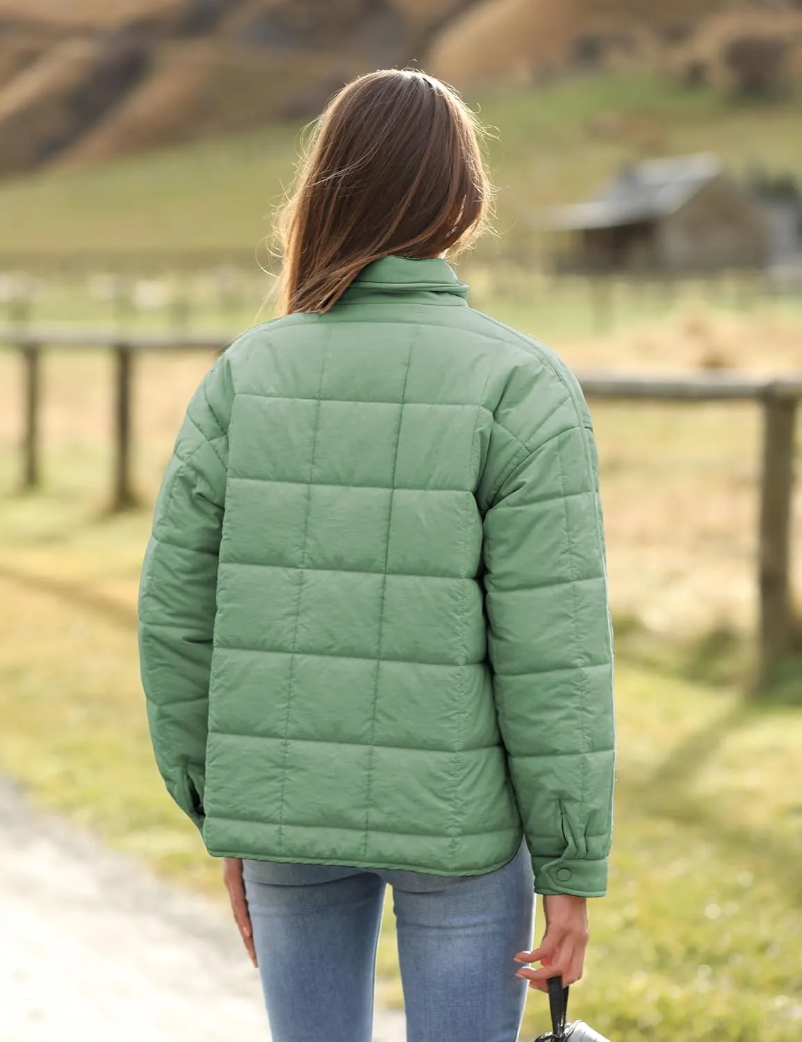 Xiaoxuemeng Womens Quilted Puffer Jacket Zip Up Lightweight Padded Coat Outwear