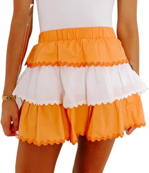 Y2k Women Ruffle Mini Skirt A Line Flared Layered Short Skirts Pleated Micro Shirt Flowy Slip Skirts Underskirt