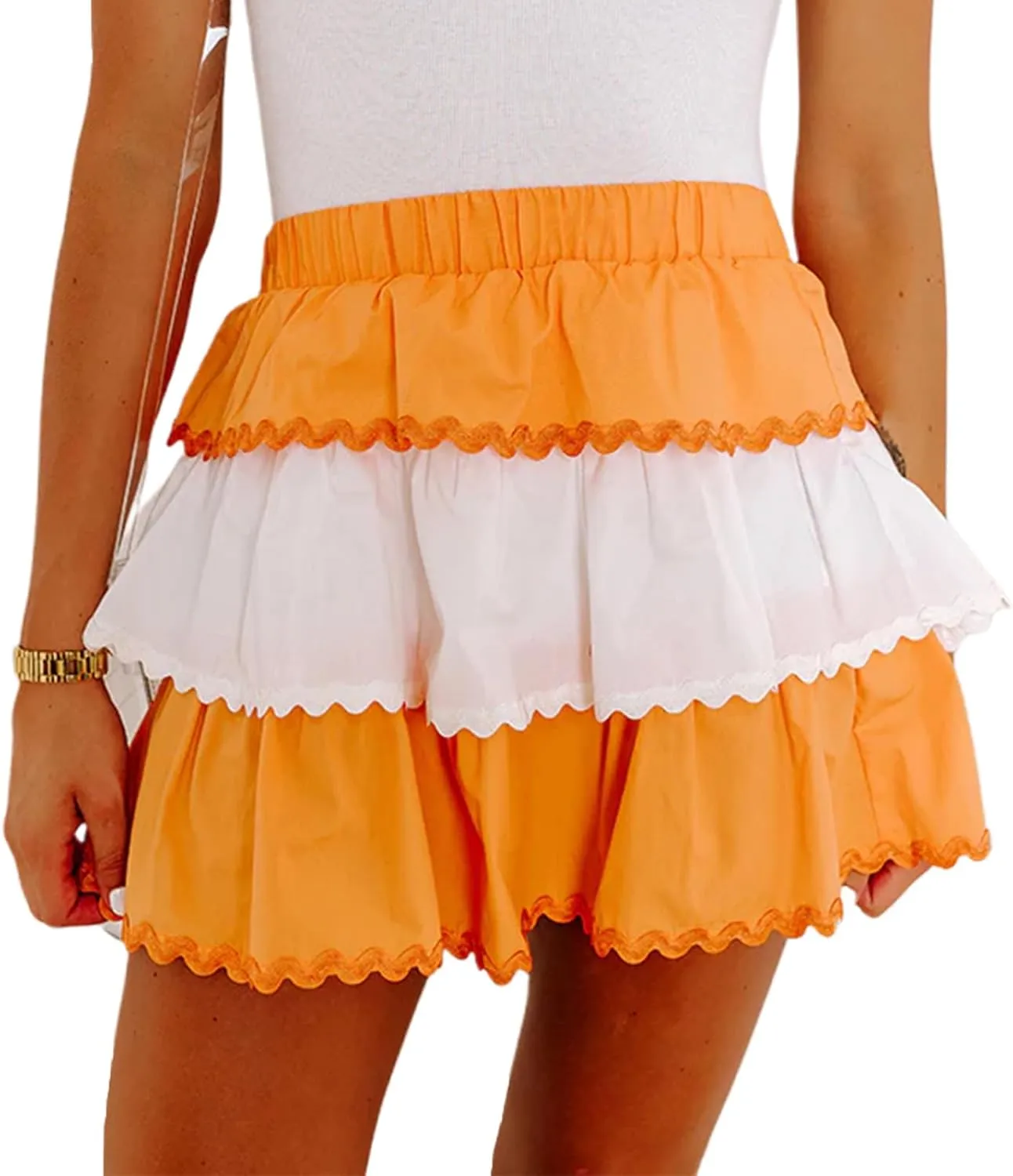Y2k Women Ruffle Mini Skirt A Line Flared Layered Short Skirts Pleated Micro Shirt Flowy Slip Skirts Underskirt
