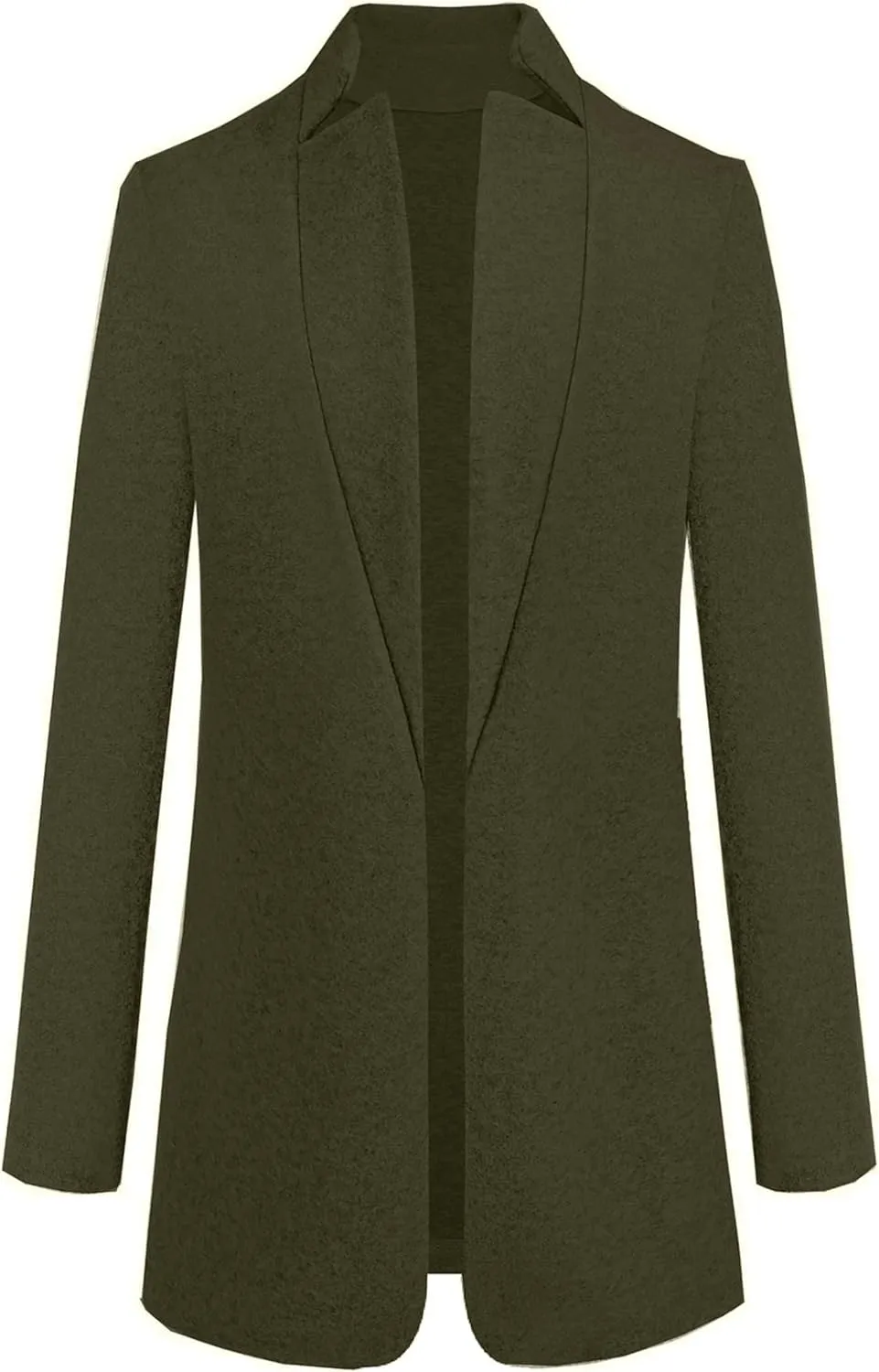 YMING Womens Casual Wool Blend Long Pea Coats Jackets Notched Open Front Outerwear Slim Fit Winter Overcoats