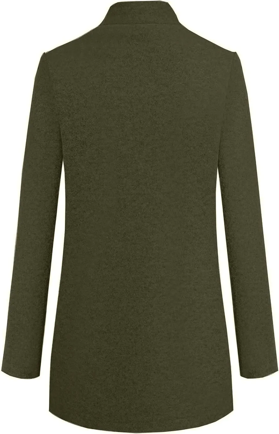 YMING Womens Casual Wool Blend Long Pea Coats Jackets Notched Open Front Outerwear Slim Fit Winter Overcoats
