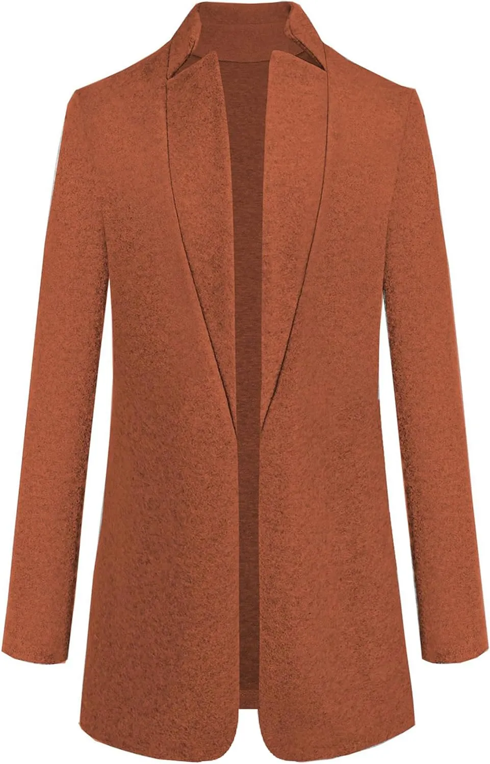 YMING Womens Casual Wool Blend Long Pea Coats Jackets Notched Open Front Outerwear Slim Fit Winter Overcoats