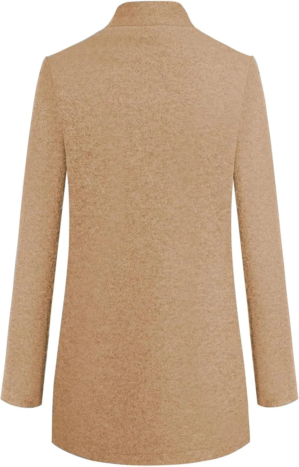 YMING Womens Casual Wool Blend Long Pea Coats Jackets Notched Open Front Outerwear Slim Fit Winter Overcoats