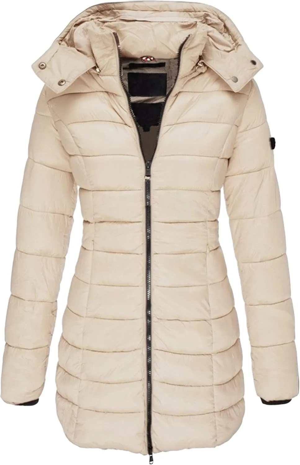 YMING Women's Winter Hooded Coat Warm Solid Color Jacket Long Puffer Parka with Pockets