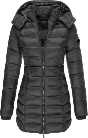 YMING Women's Winter Hooded Coat Warm Solid Color Jacket Long Puffer Parka with Pockets