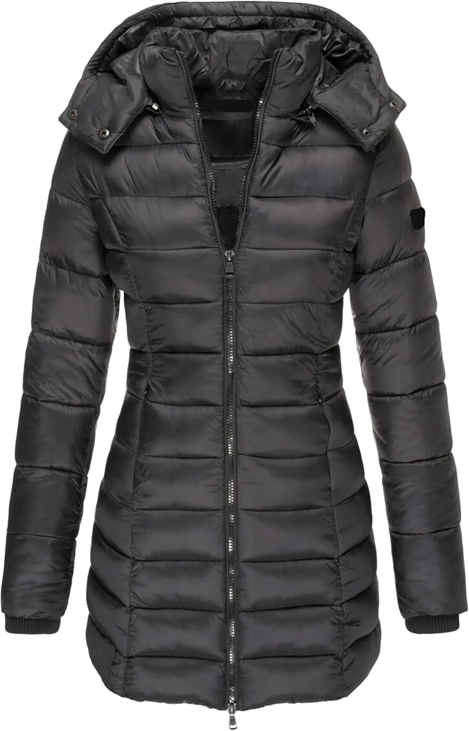 YMING Women's Winter Hooded Coat Warm Solid Color Jacket Long Puffer Parka with Pockets